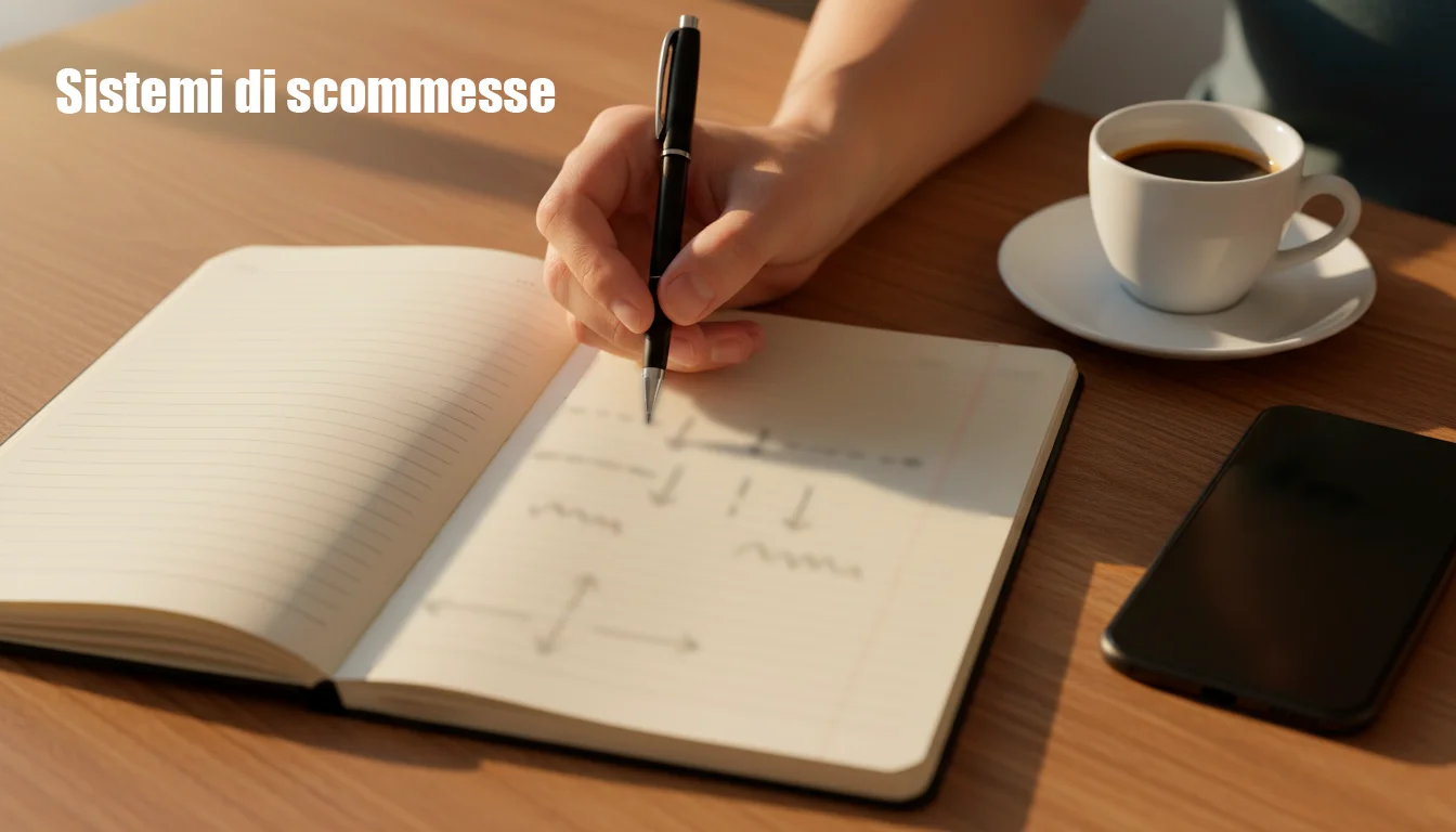 Persona che analizza appunti su un blocco note con penna in mano