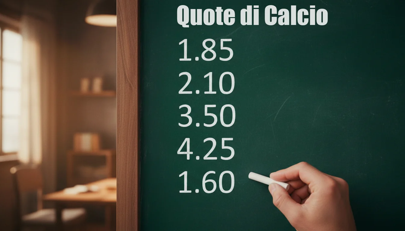 Lavagna con quote decimali scritte a mano e gesso durante una lezione