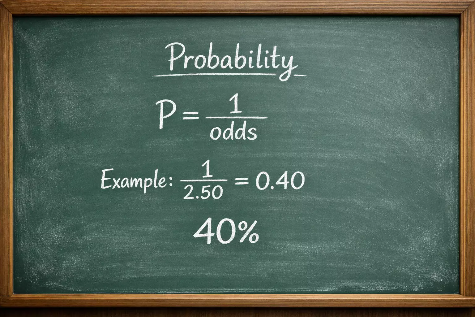 Lavagna con formule matematiche per calcolo probabilità