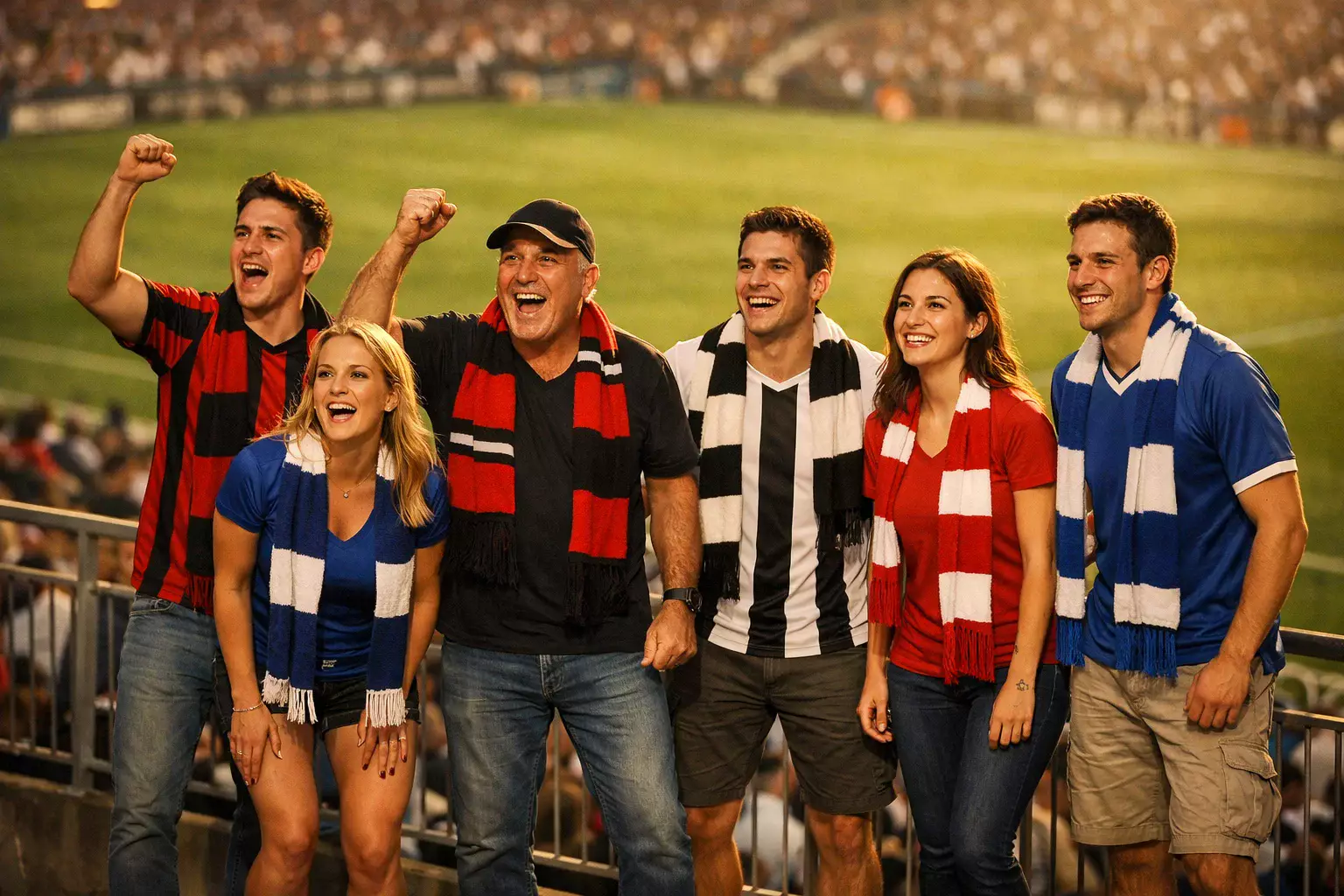 Tifosi italiani che guardano una partita di calcio in uno stadio di Serie A